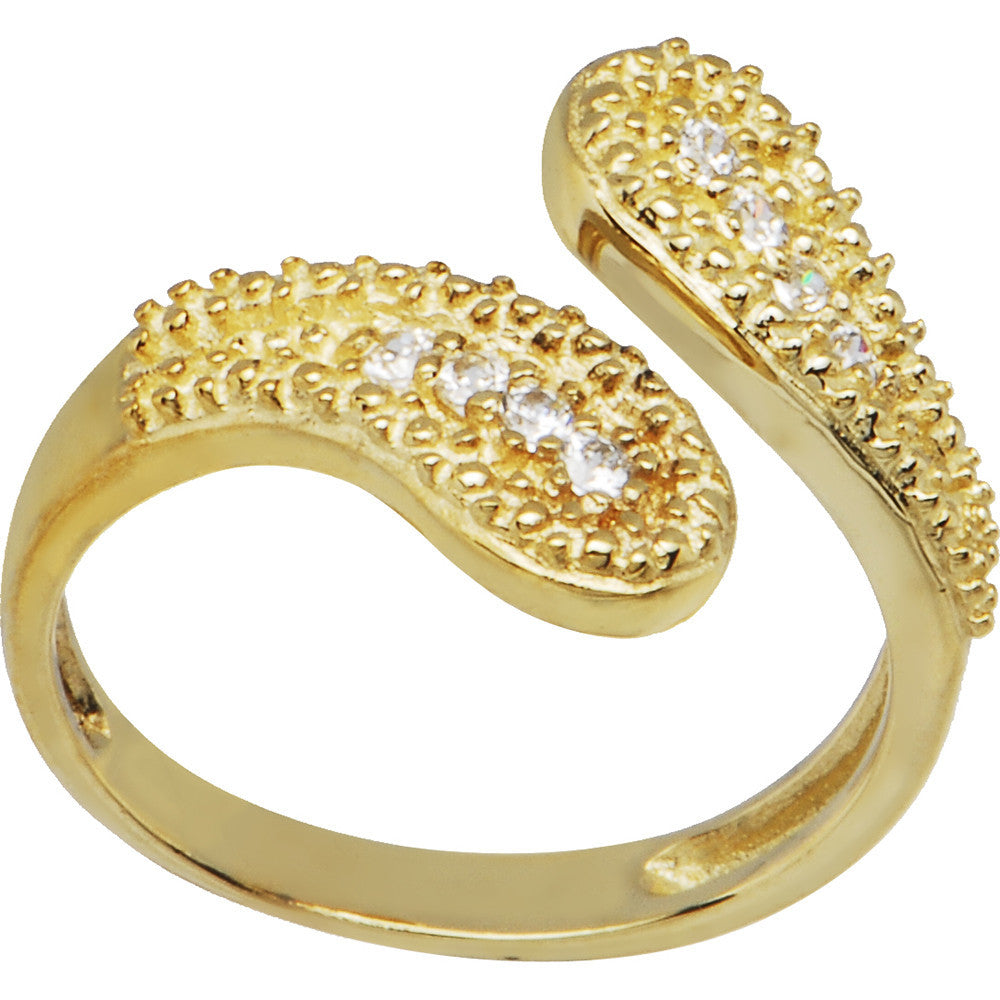10K Yellow Gold Cubic Zirconia Wrap Toe Ring
