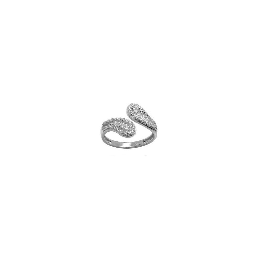 14k White Gold Cubic Zirconia Wrap Toe Ring