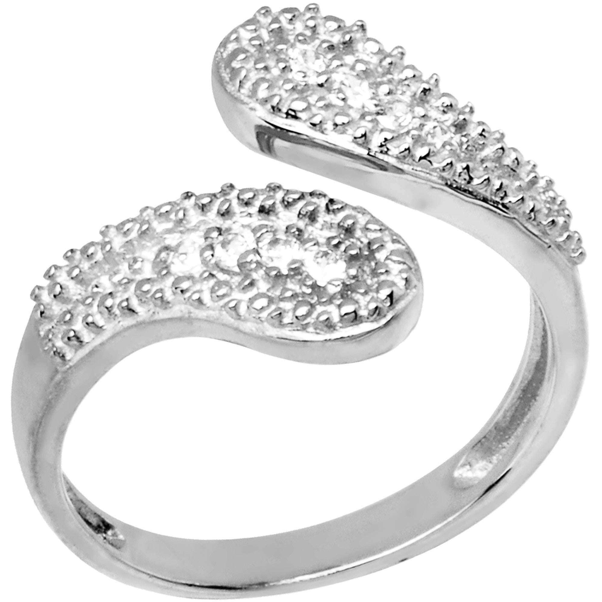 14kt White Gold Cubic Zirconia Wrap Toe Ring