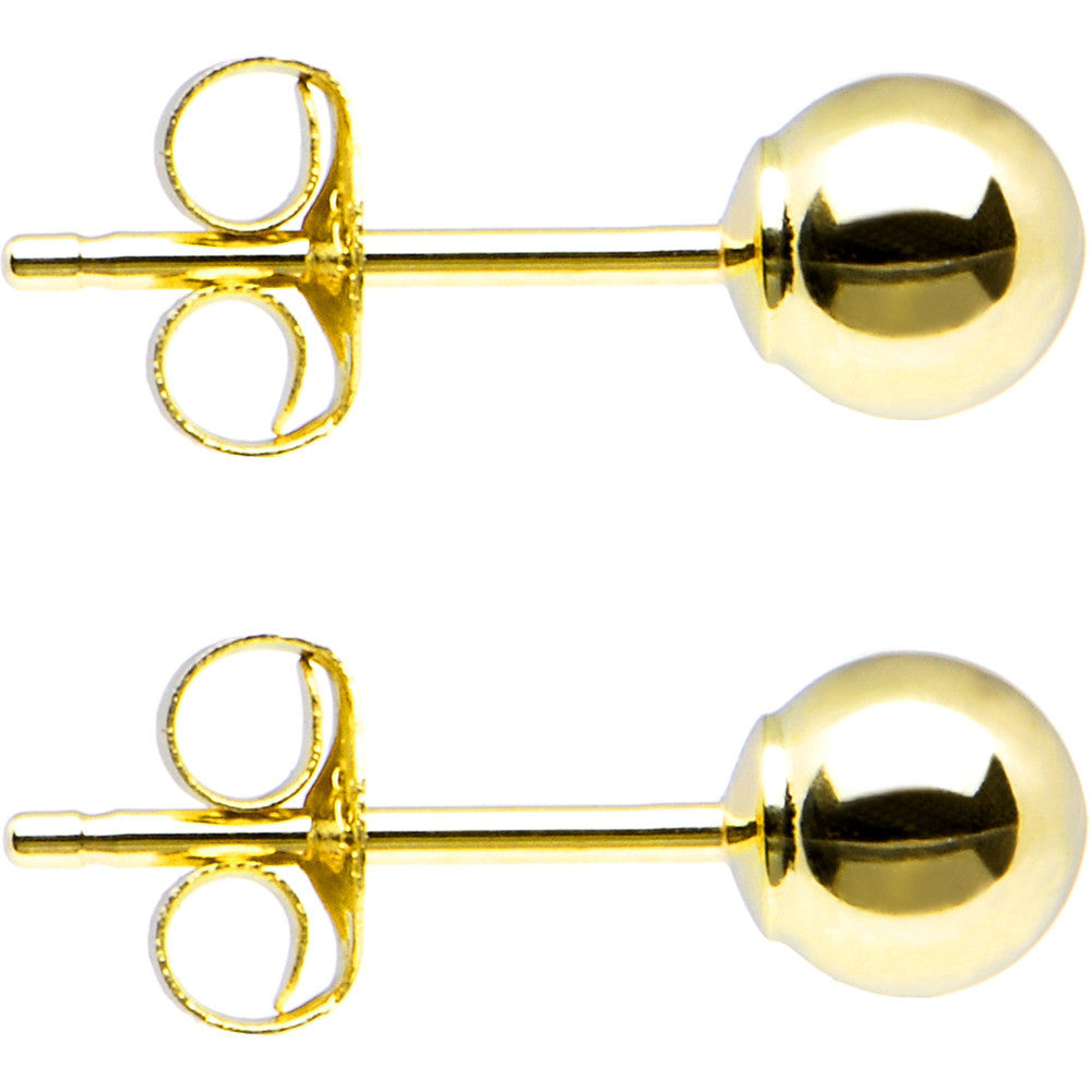 14kt Yellow Gold 4mm Ball Earrings