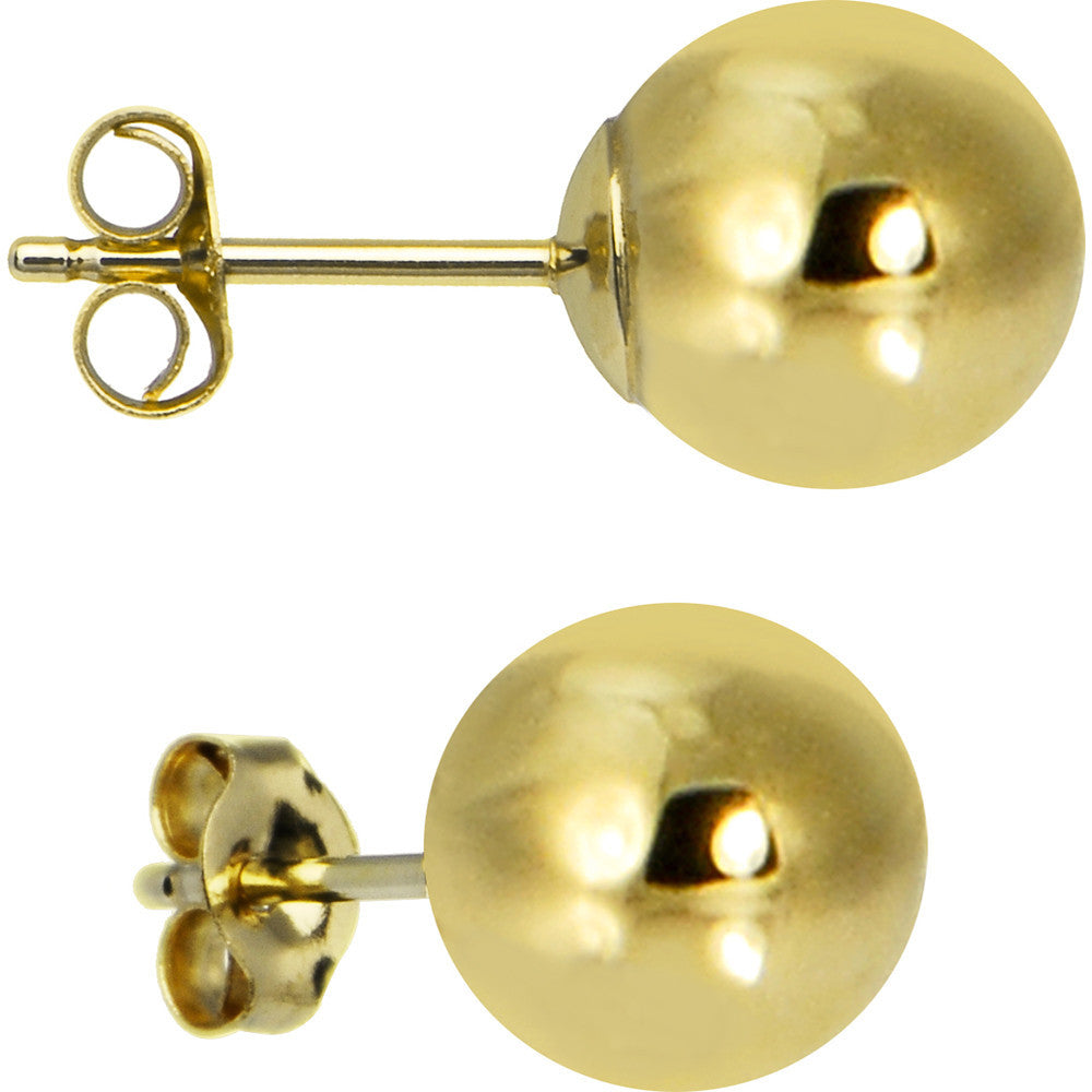 14k Yellow Gold 7mm Ball Earrings