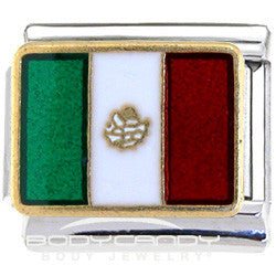 # 2 Mexican Flag Italian Charm