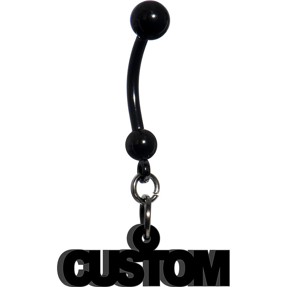 Custom Black Anodized Acrylic Personalized Name Dangle Belly Ring