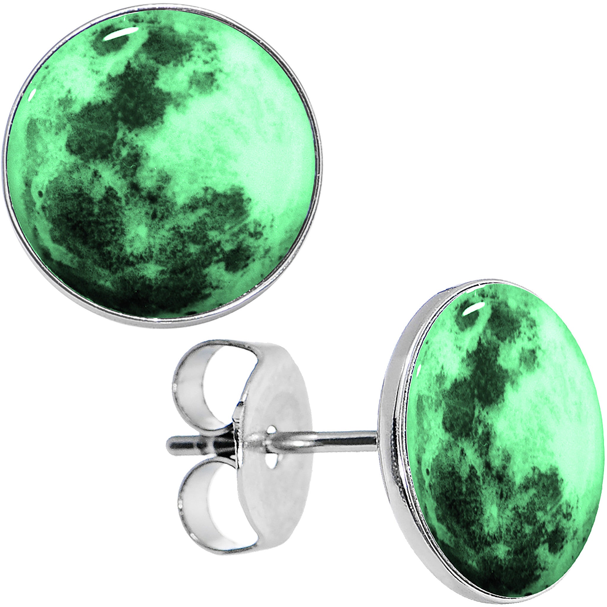 Moon Glow in the Dark Stud Earrings