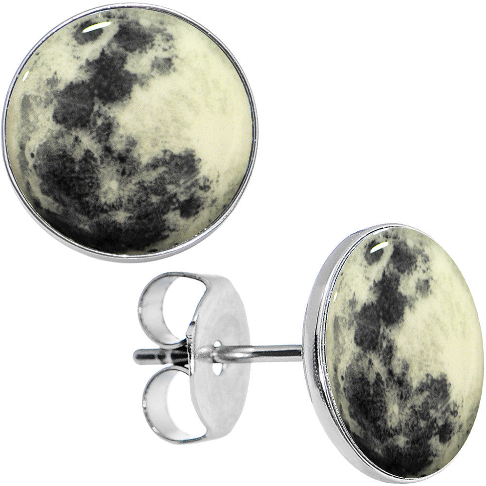 Moon Glow in the Dark Stud Earrings