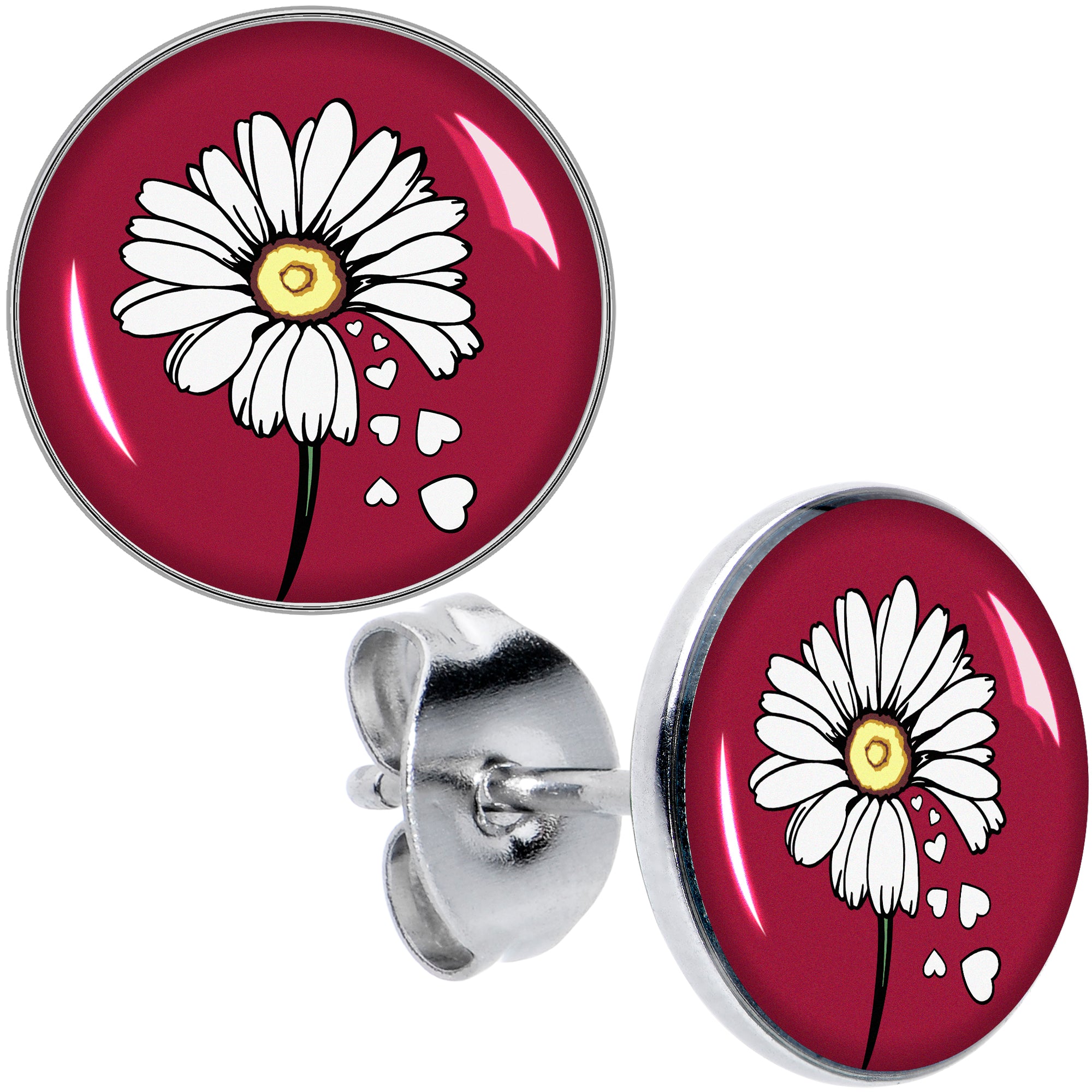 Love Me Not Flower Hypoallergenic Stainless Steel Stud Earrings