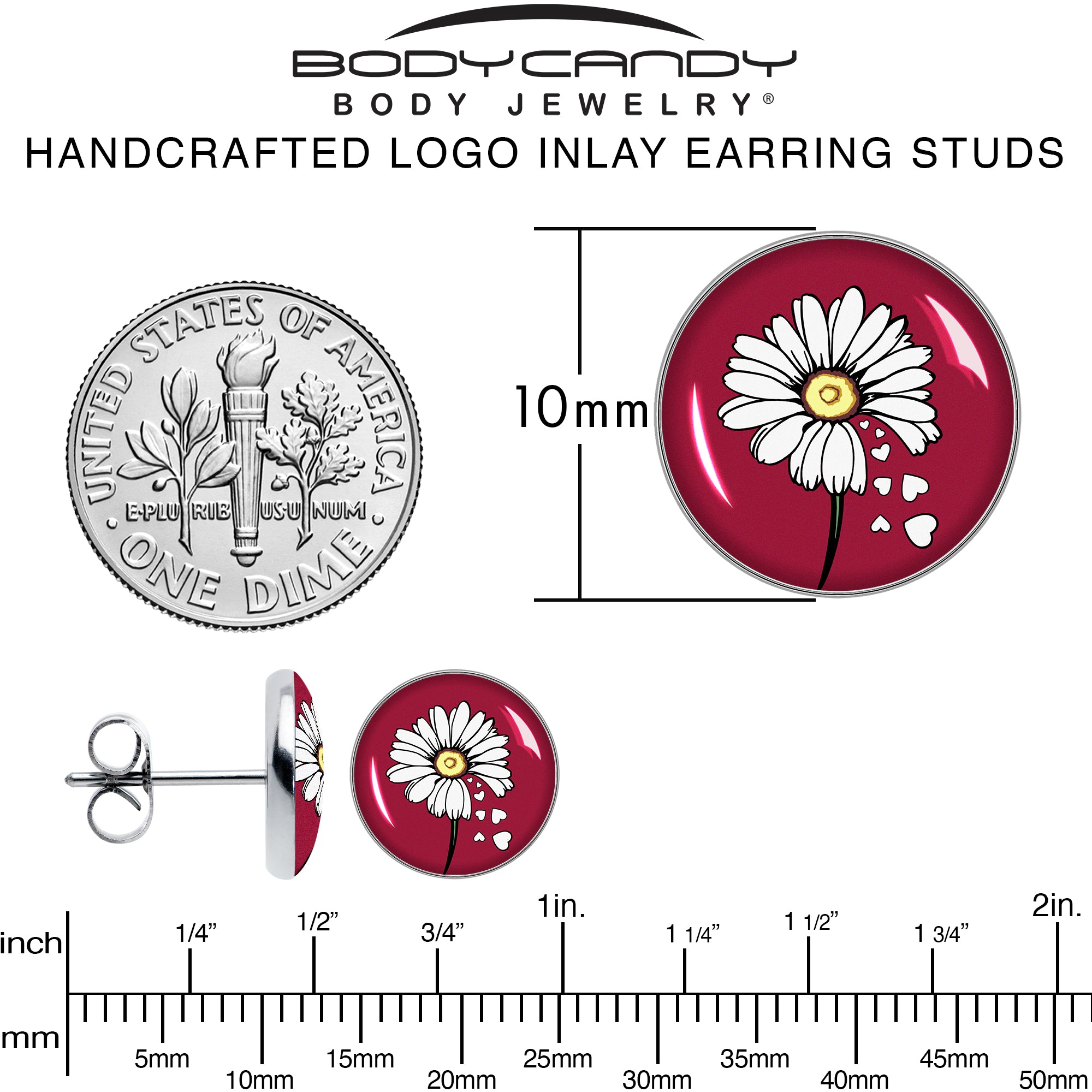 Love Me Not Flower  Stainless Steel Stud Earrings perfect for sensitive ears