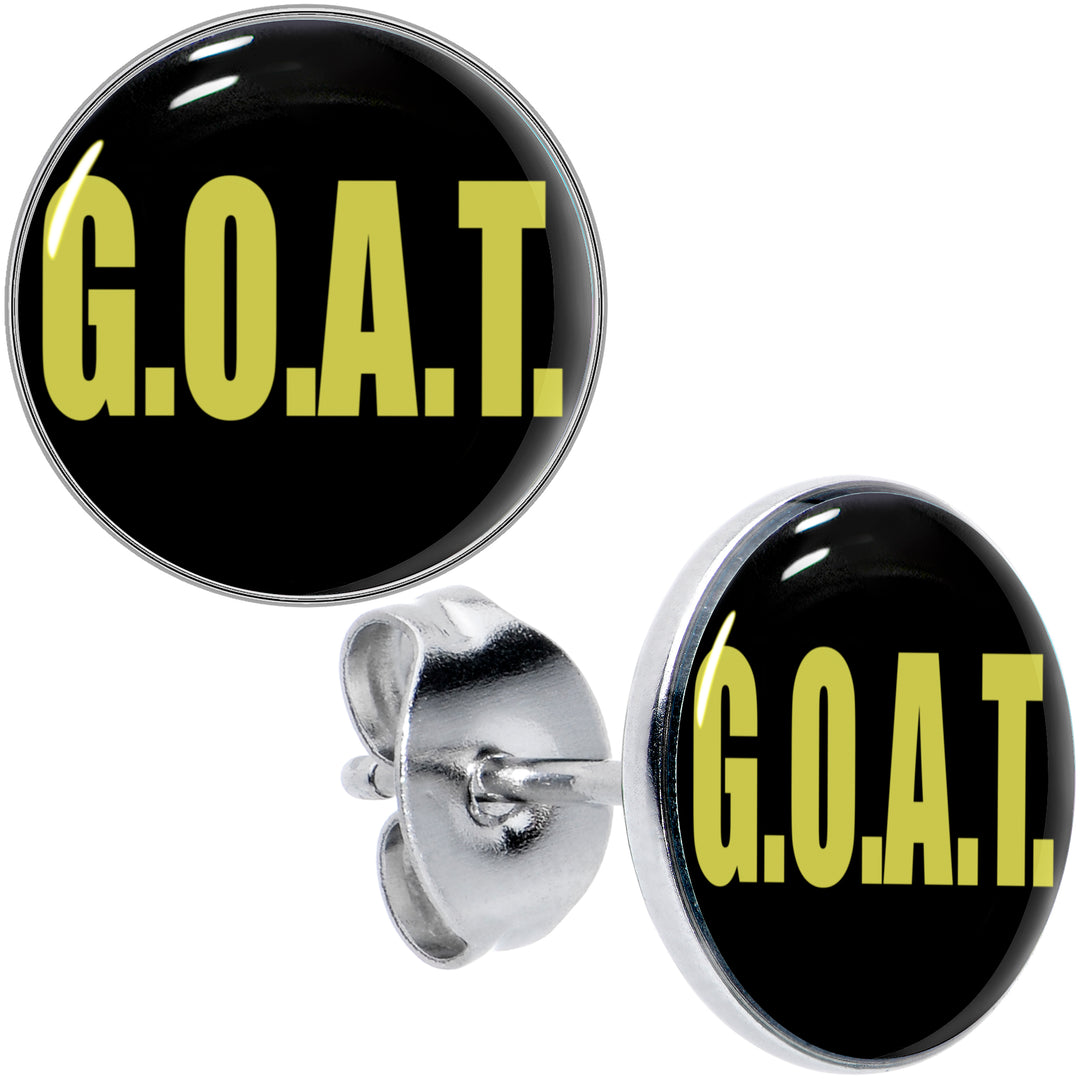 G.O.A.T. Hypoallergenic Stainless Steel Stud Earrings