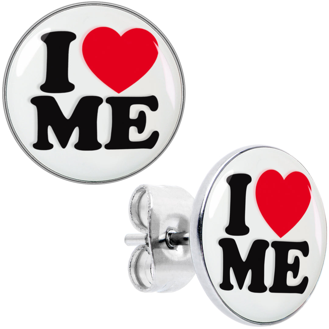 I Love Me Hypoallergenic Stainless Steel Stud Earrings