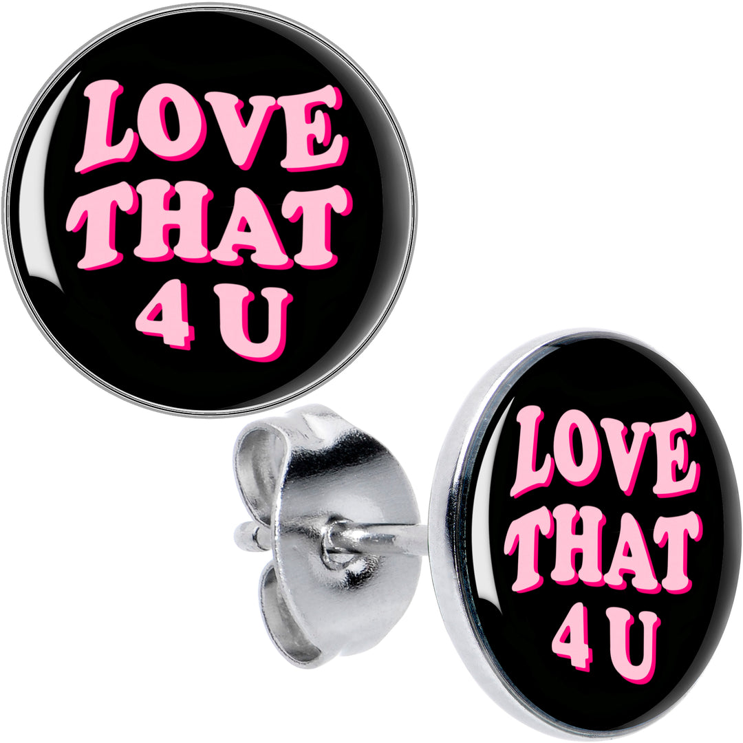 Love That 4 You Hypoallergenic Stainless Steel Stud Earrings