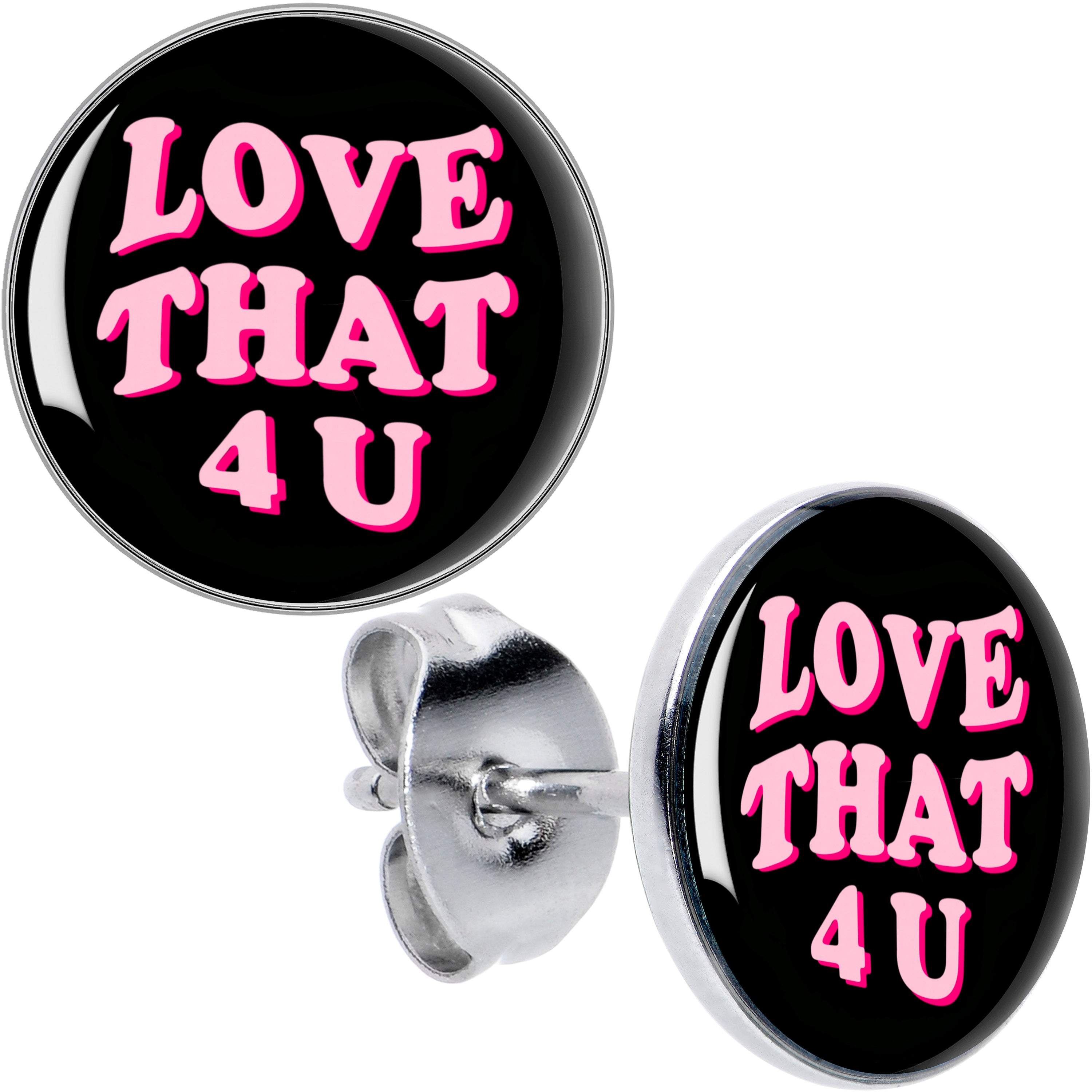 Love That 4 You Hypoallergenic Stainless Steel Stud Earrings