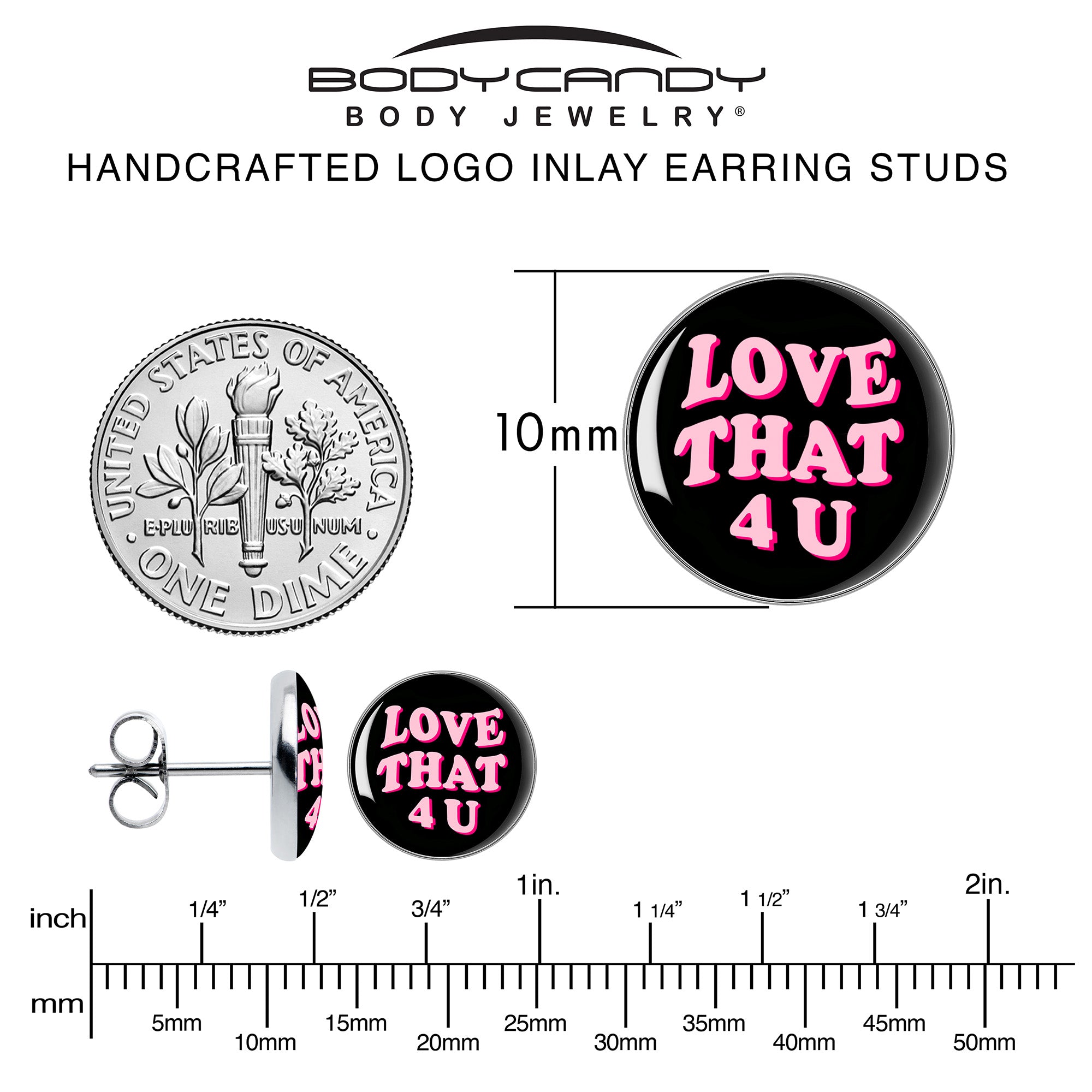 Love That 4 You  Stainless Steel Stud Earrings perfect for sensitive ears