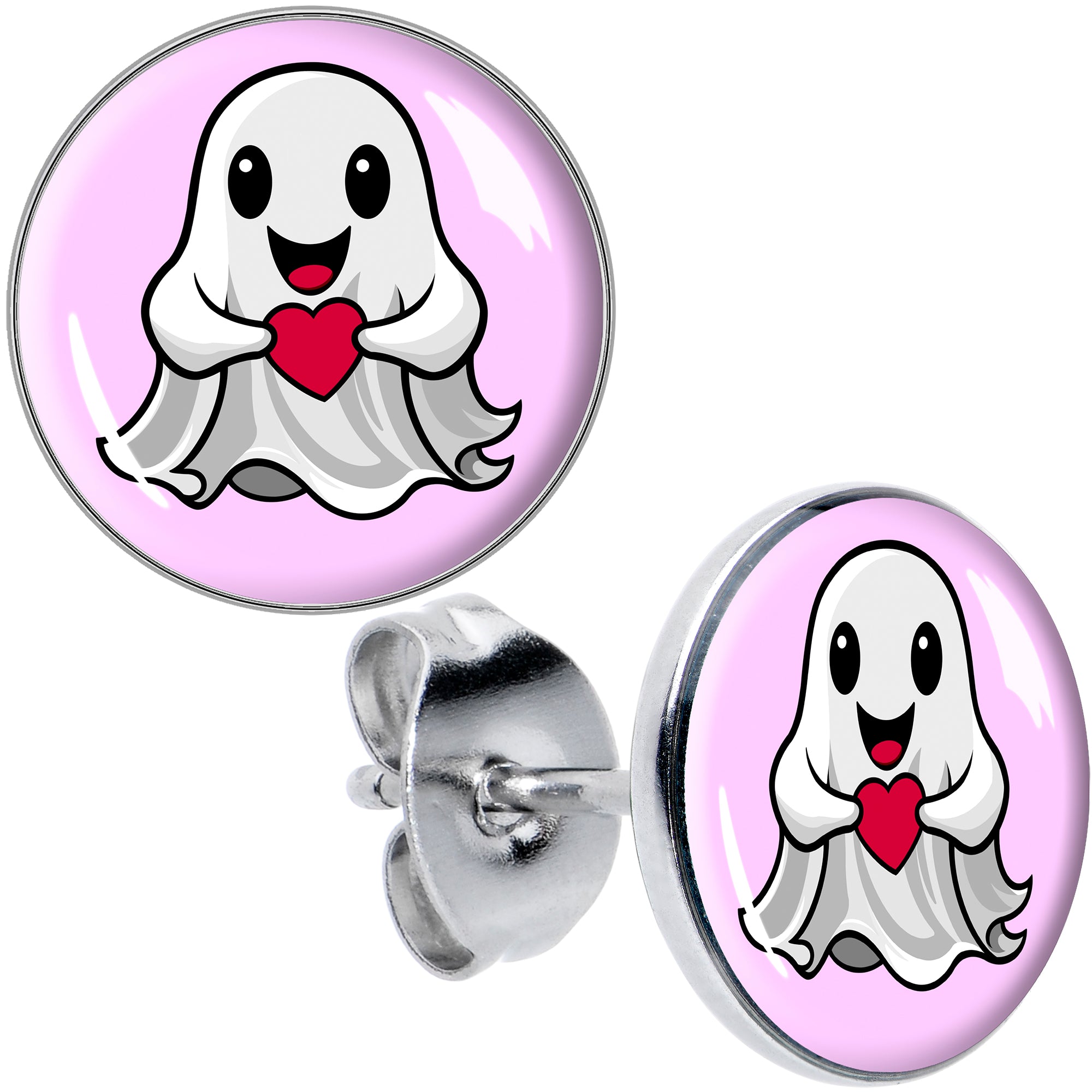 Valentine Sweet Ghost Stud Earrings