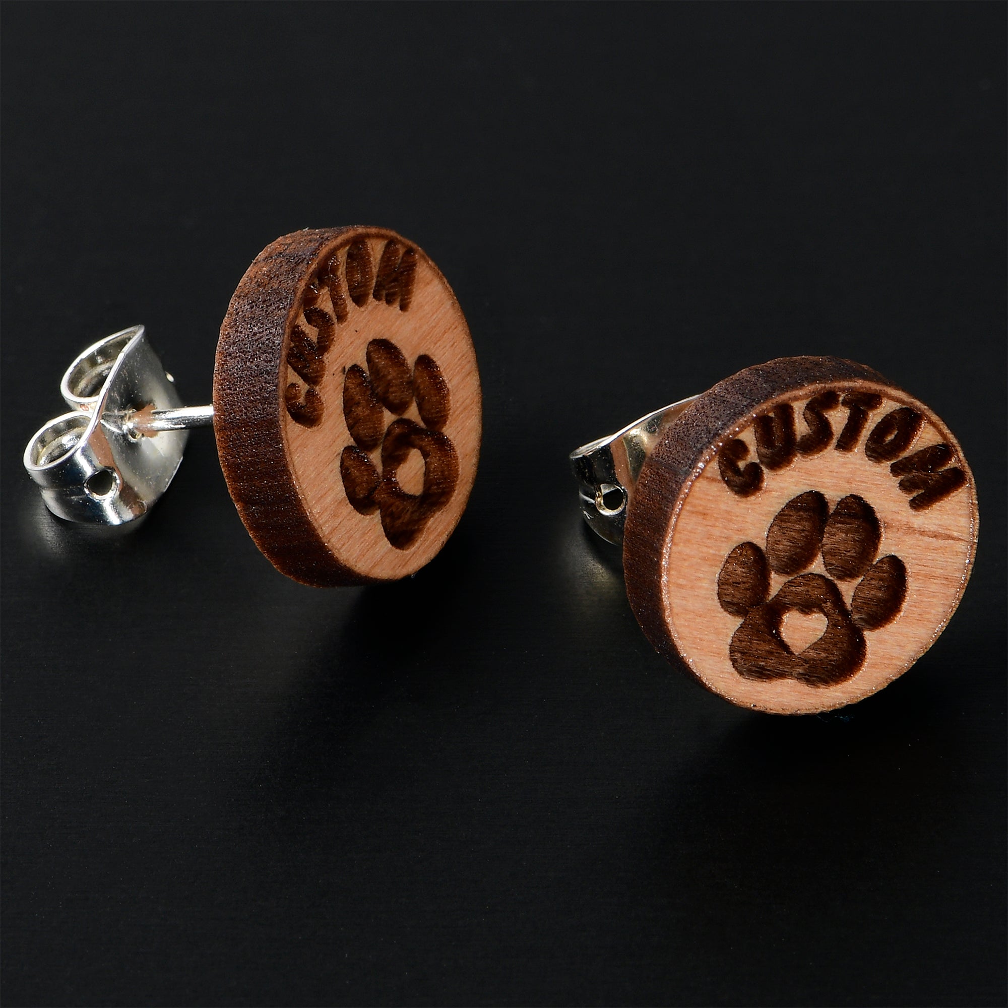 Custom Animal Jewelry Earrings Paw Print Personalized Stud Earrings