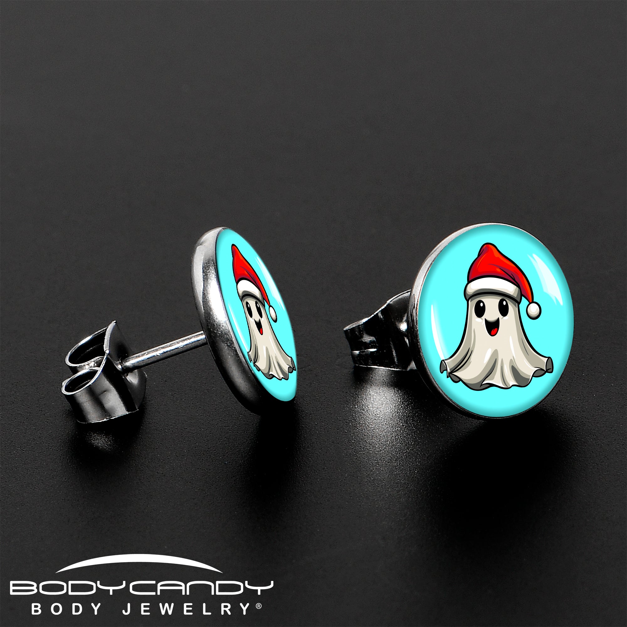 Holiday Christmas Spirit Ghost  Stainless Steel Stud Earrings stylish jewelry