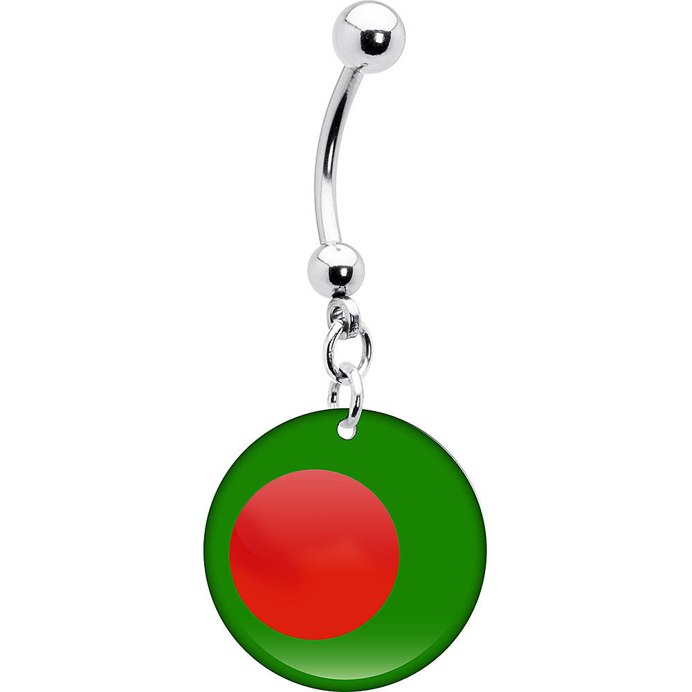 Bangladesh Flag Belly Ring