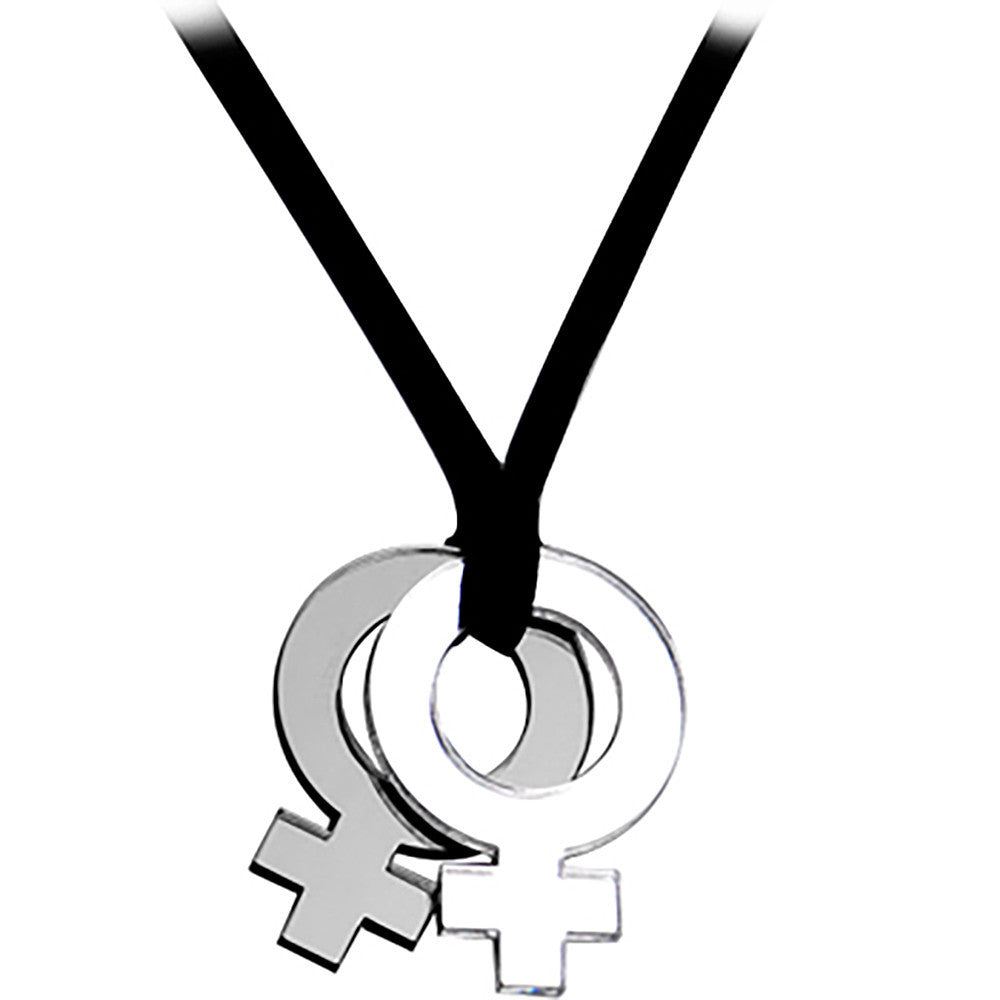 Pride Female Symbol Ribbon Necklace