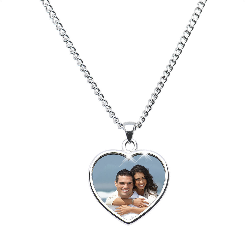 Handcrafted Full Color Custom Photo Heart Necklace