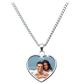 Handcrafted Full Color Custom Photo Heart Necklace