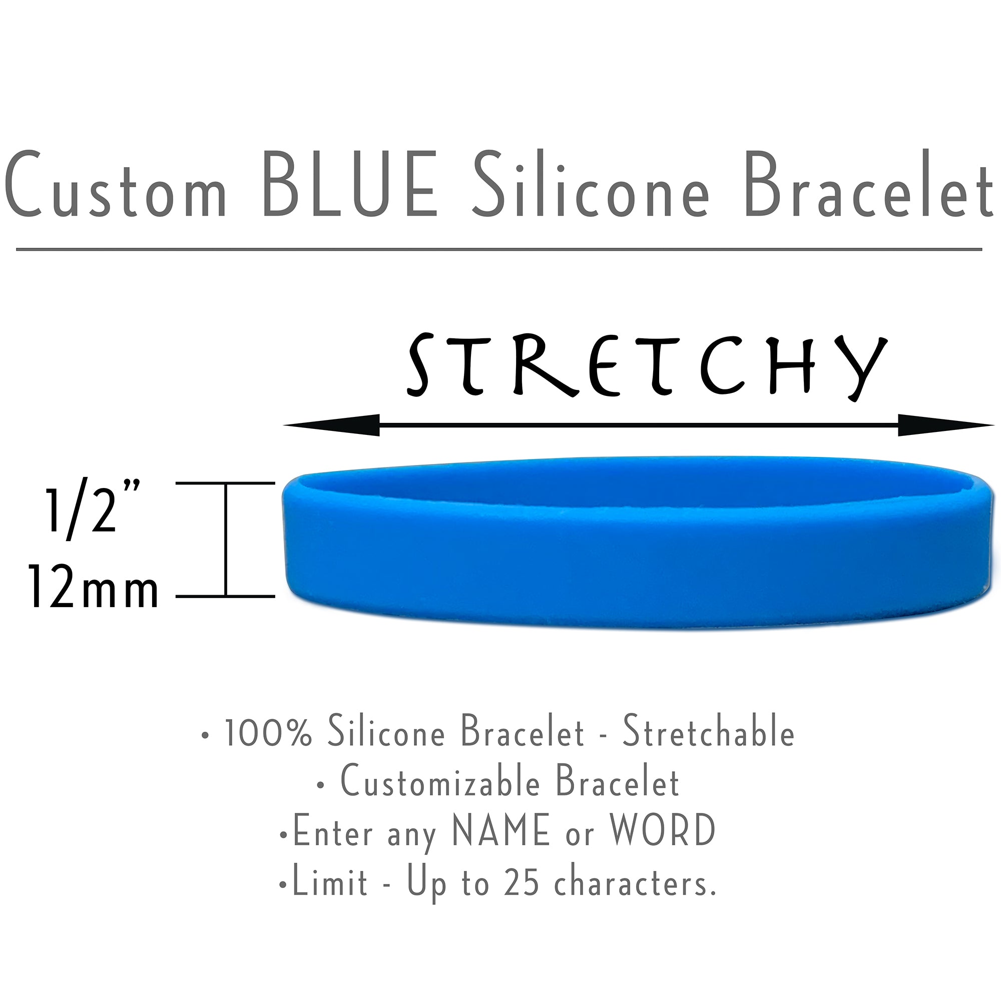 Custom No. 1 BLUE Silicone Bracelet