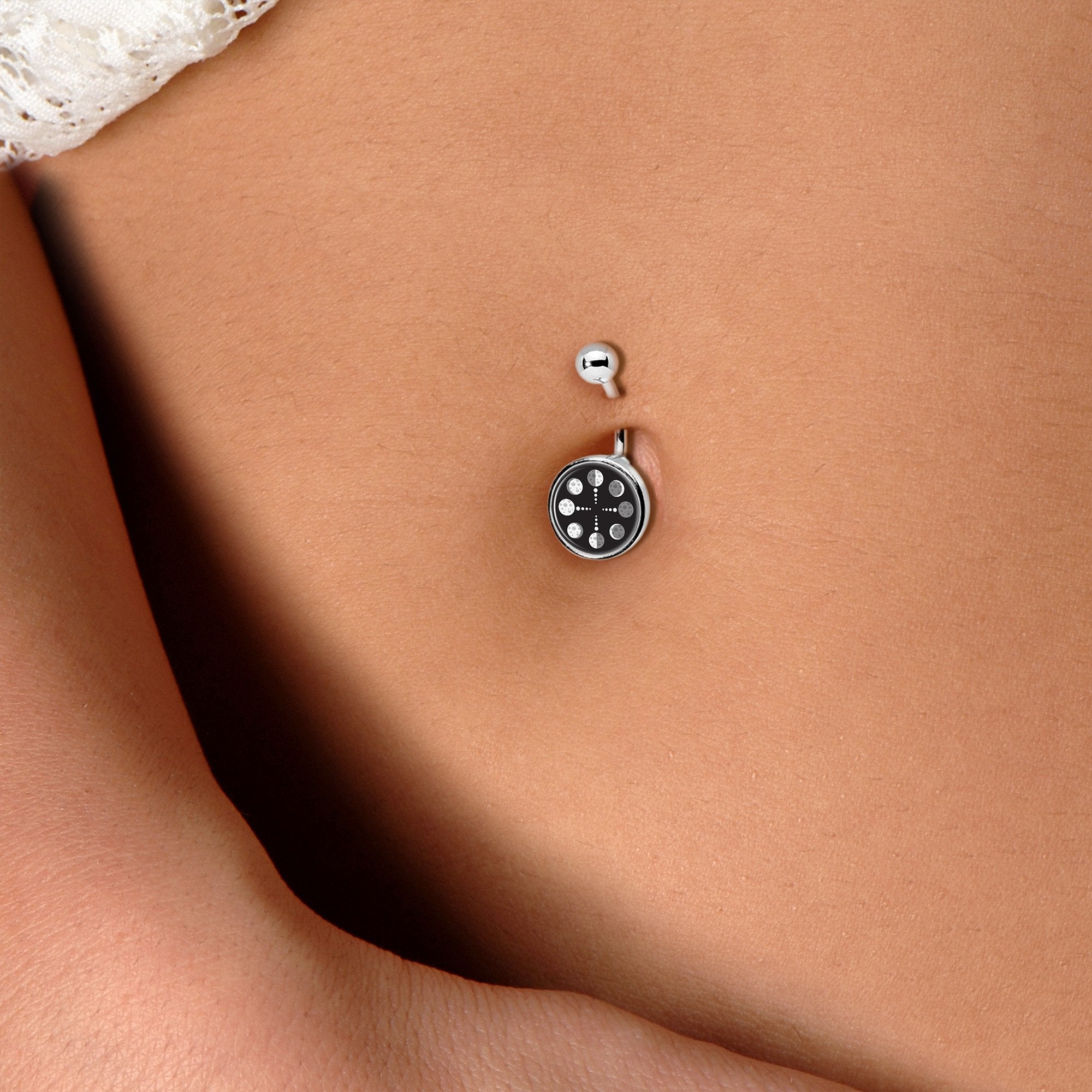 Phases of the Moon Belly Ring
