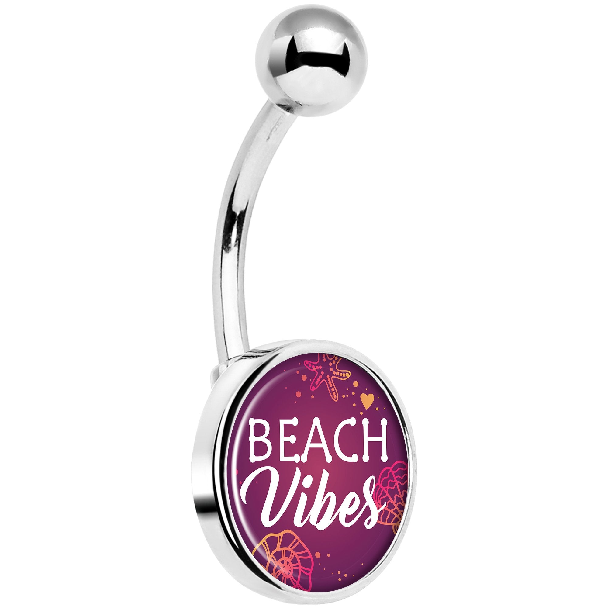 Tropical Paradise Beach Vibes Hypoallergenic Stainless Steel Belly Ring