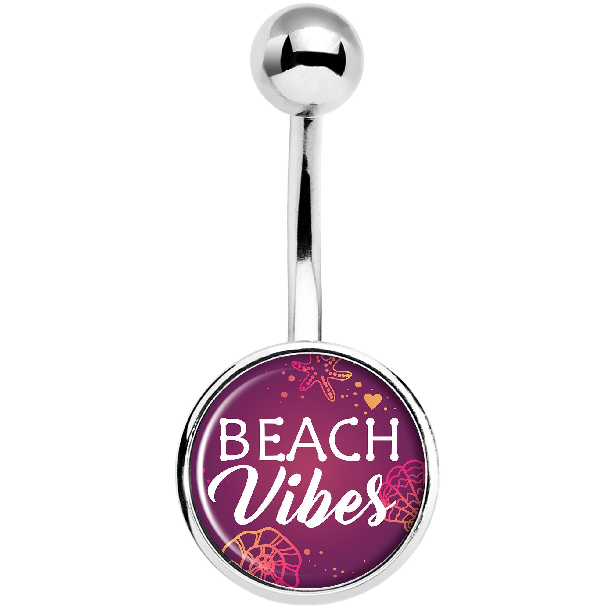 Tropical Paradise Beach Vibes  Stainless Steel Belly Ring lightweight comfortable
