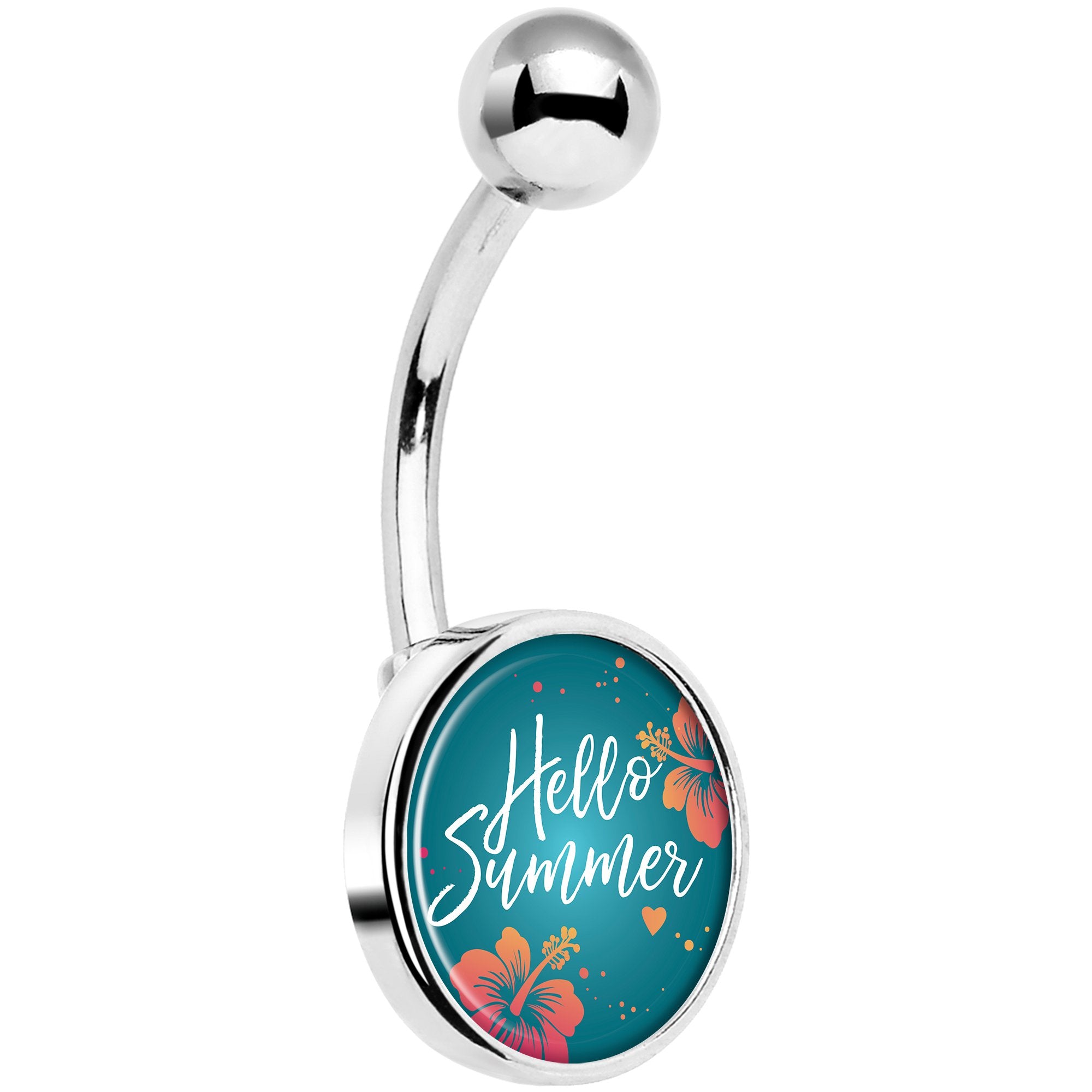Floral Hello Summer Hypoallergenic Stainless Steel Belly Ring