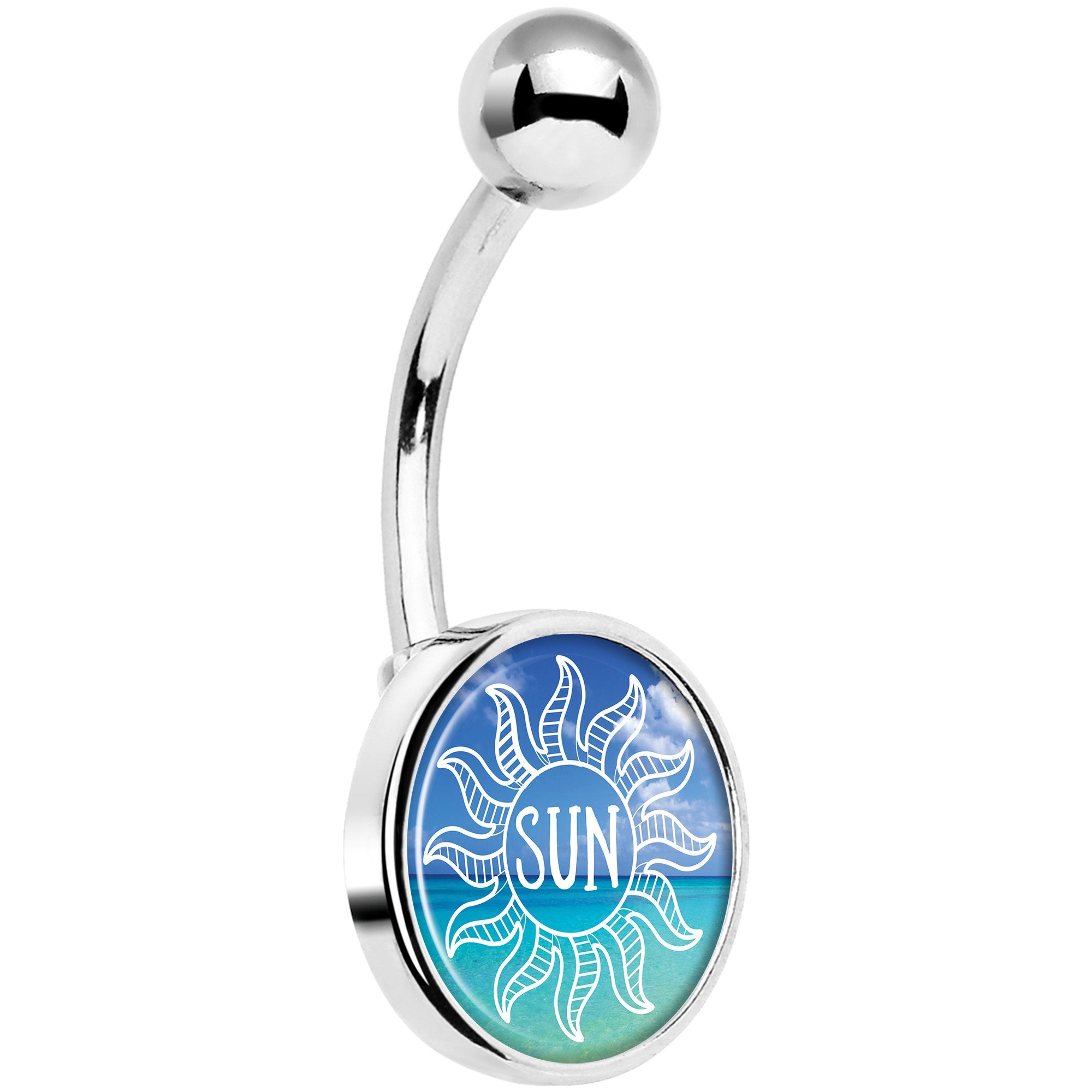 Cool Ocean Sun Hypoallergenic Stainless Steel Belly Ring