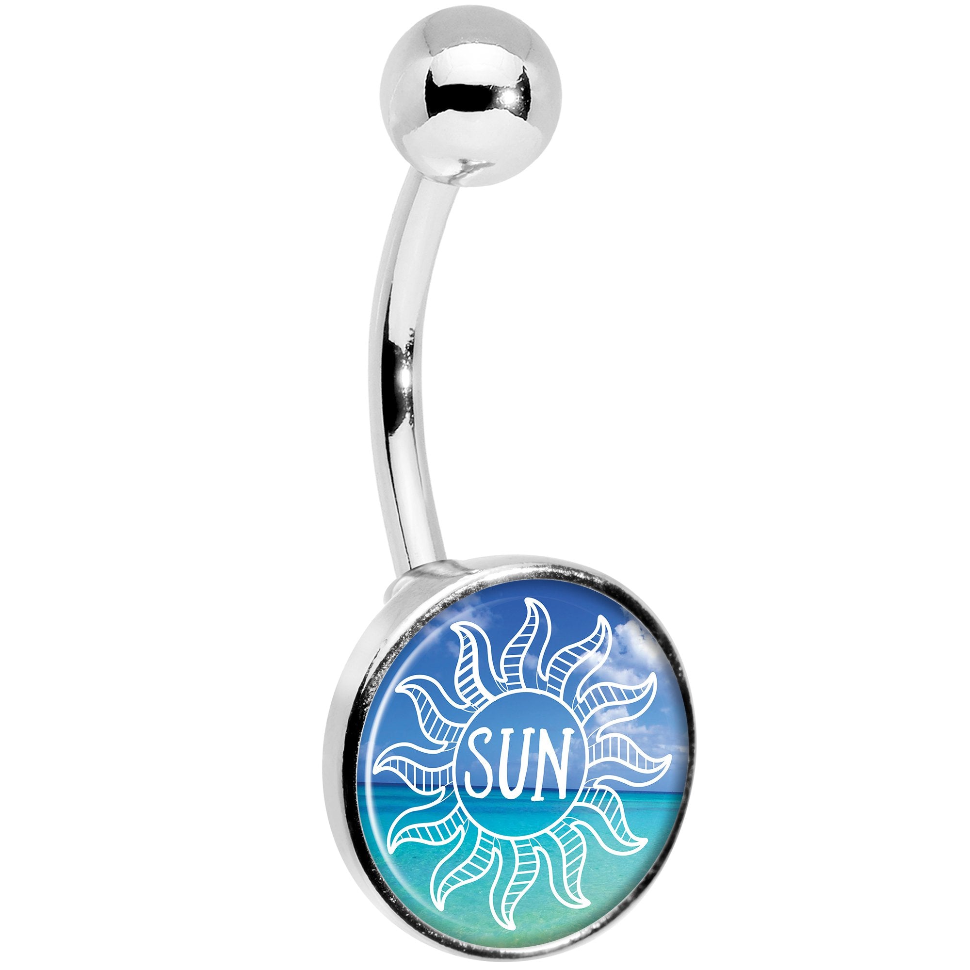 Cool Ocean Sun  Stainless Steel Belly Ring stylish jewelry