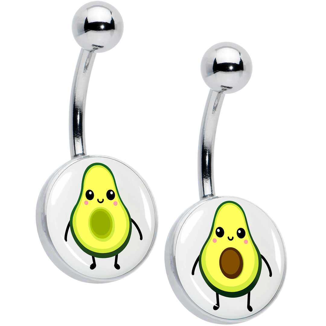 Avocado Oh BFF Set of 2 Hypoallergenic Stainless Steel Belly Rings