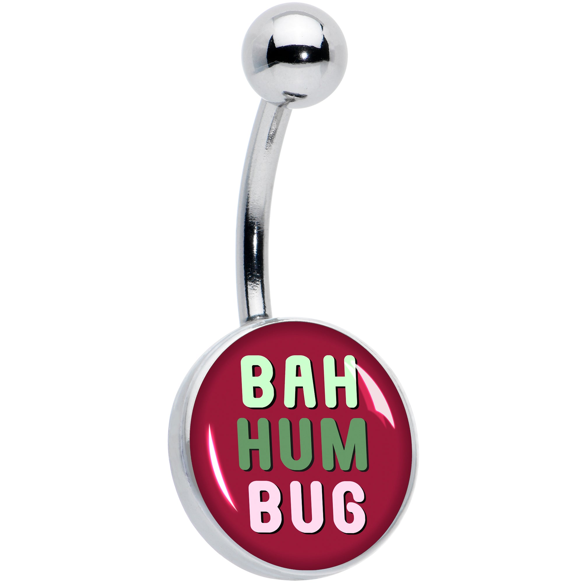 Bah Humbug Holiday Grouch Hypoallergenic Stainless Steel Belly Ring