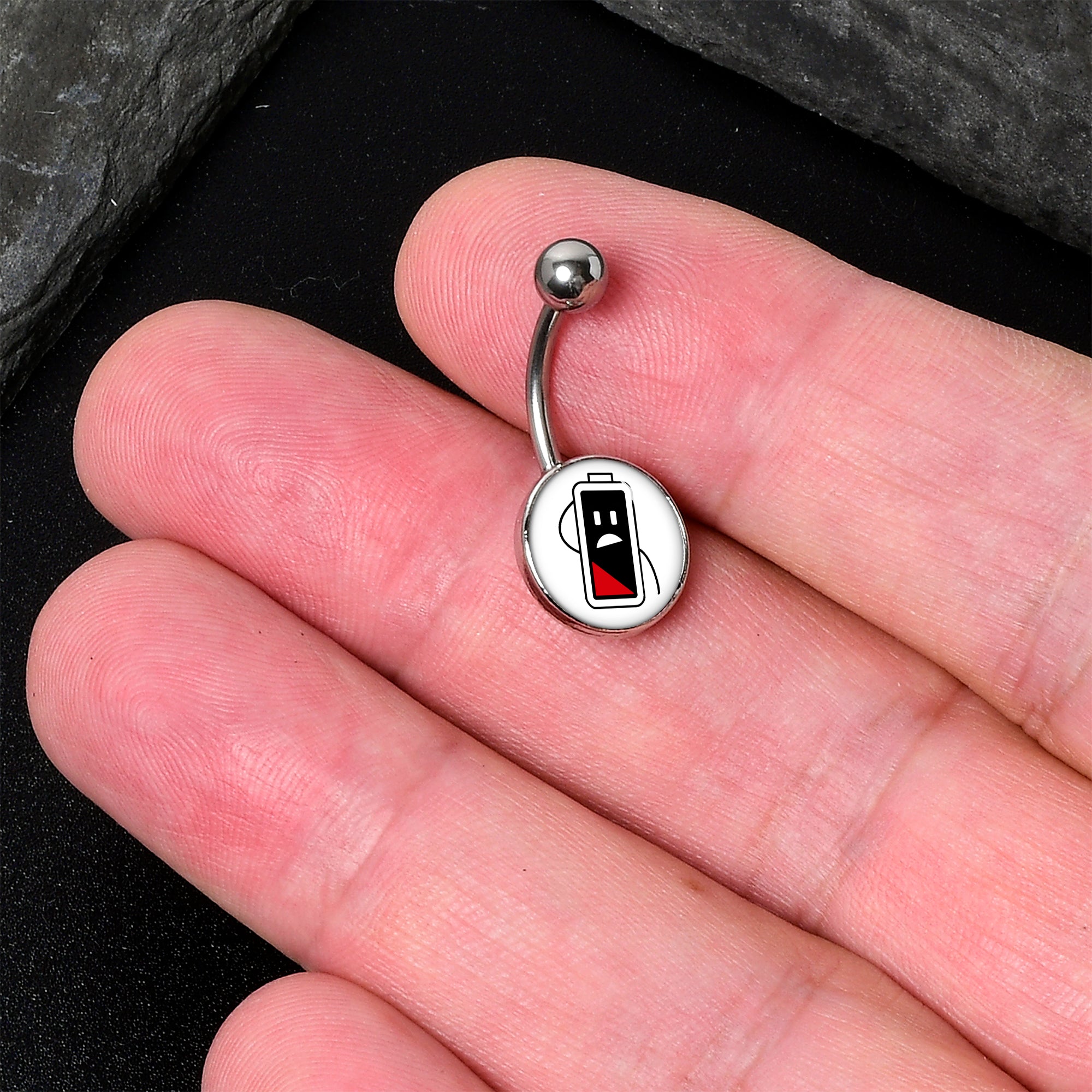 Battery Empty  Stainless Steel Belly Ring lightweight comfortable