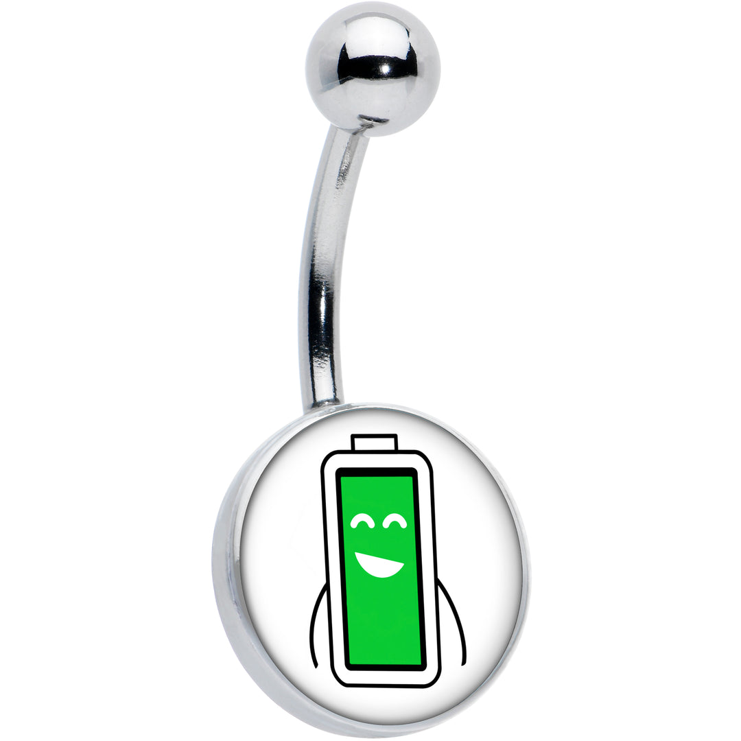 Battery Full Hypoallergenic Stainless Steel Belly Ring
