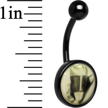 Black Titanium Classic Candy Corn Glow in the Dark  Stainless Steel Belly Ring stylish jewelry
