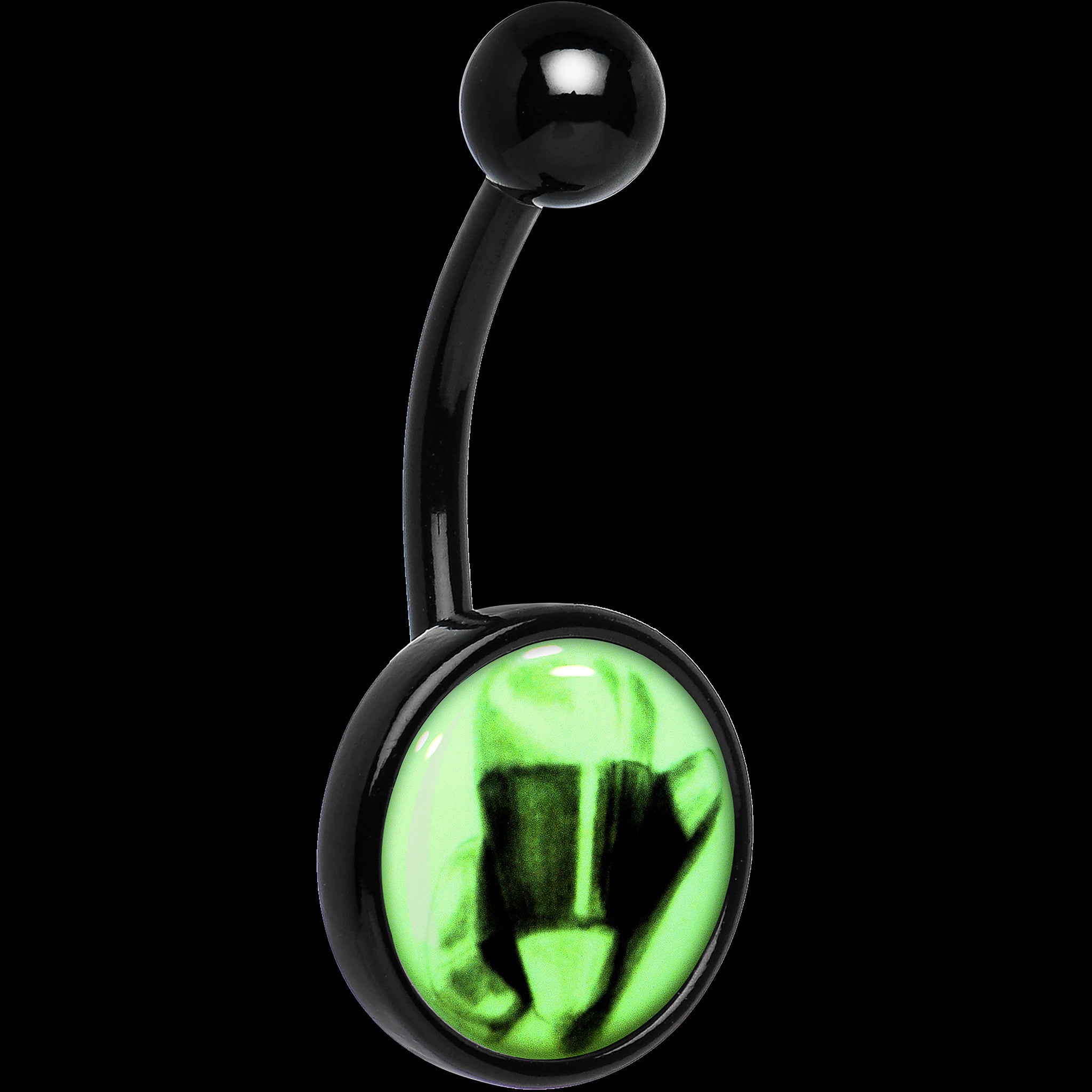 Black Titanium Classic Candy Corn Glow in the Dark  Stainless Steel Belly Ring lightweight comfortable