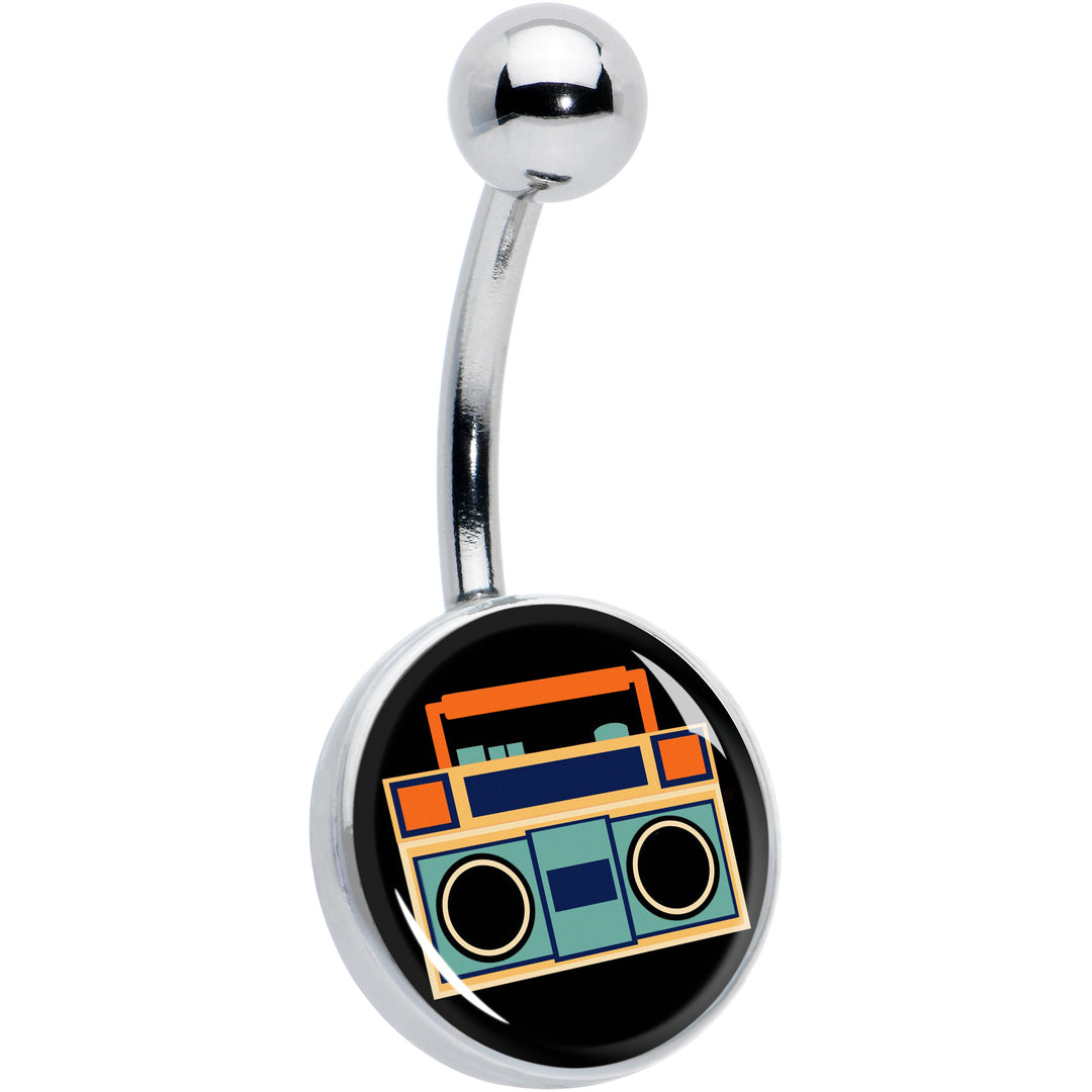 Retro Boombox Hypoallergenic Stainless Steel Belly Ring