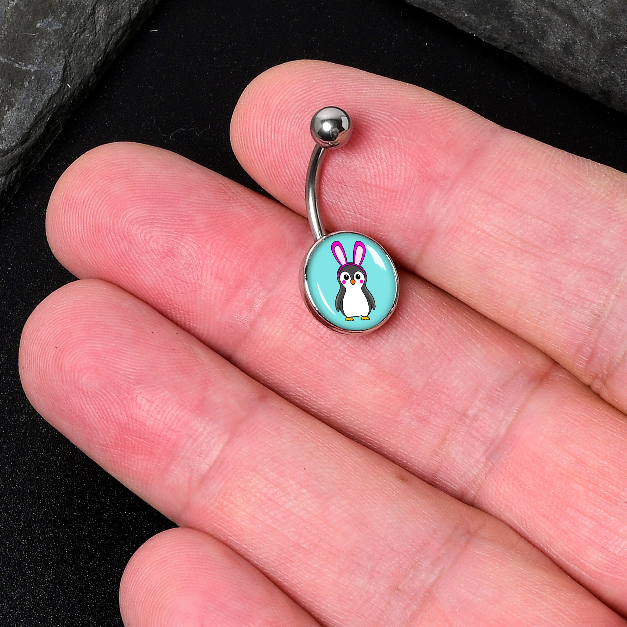 Bunny Penguin  Stainless Steel Belly Ring lightweight comfortable