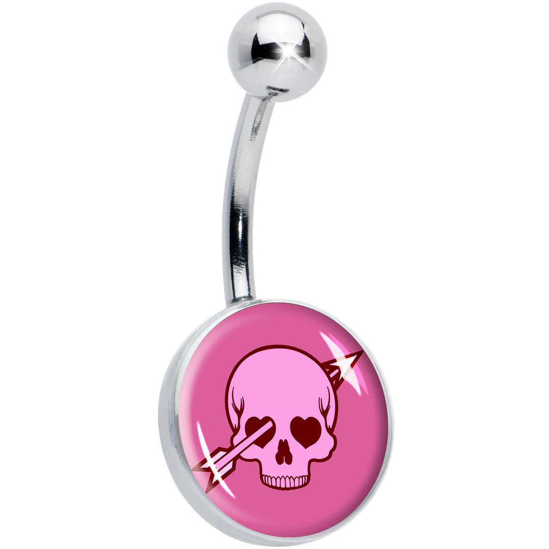 Valentine Cupid Skull Hypoallergenic Stainless Steel Belly Ring