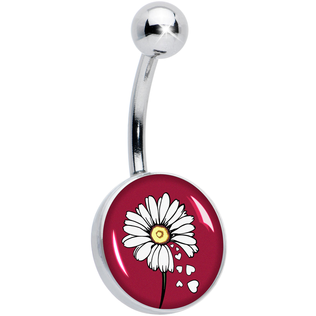 Love Me Not Flower Hypoallergenic Stainless Steel Belly Ring