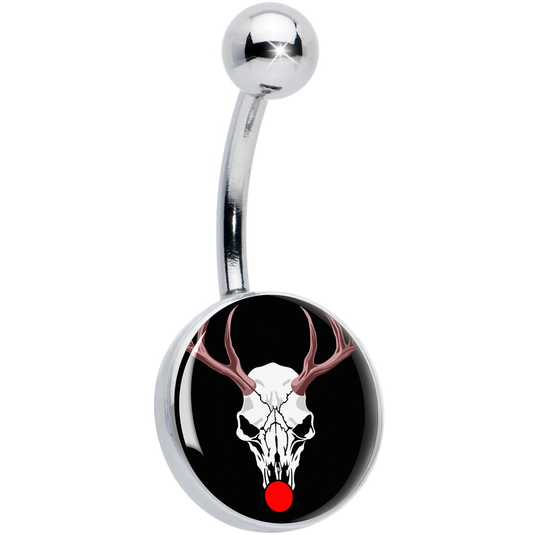 Holiday Dead Nosed Reindeer Hypoallergenic Stainless Steel Belly Ring