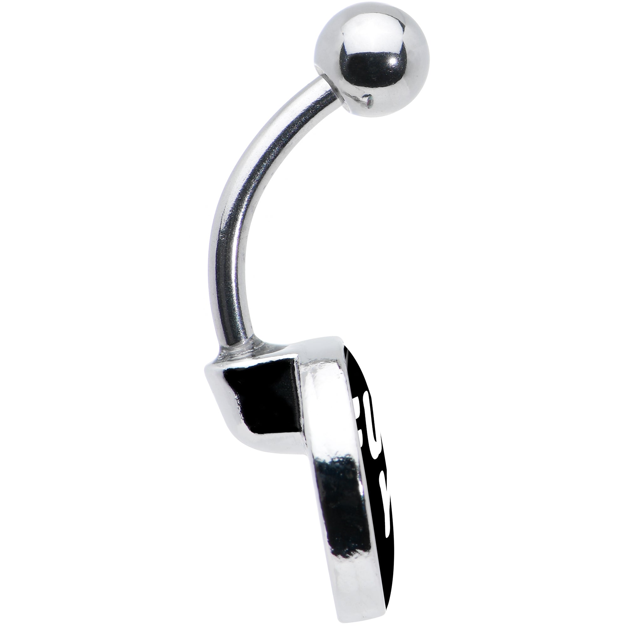 F*ck You Black White  Stainless Steel Belly Ring custom design option