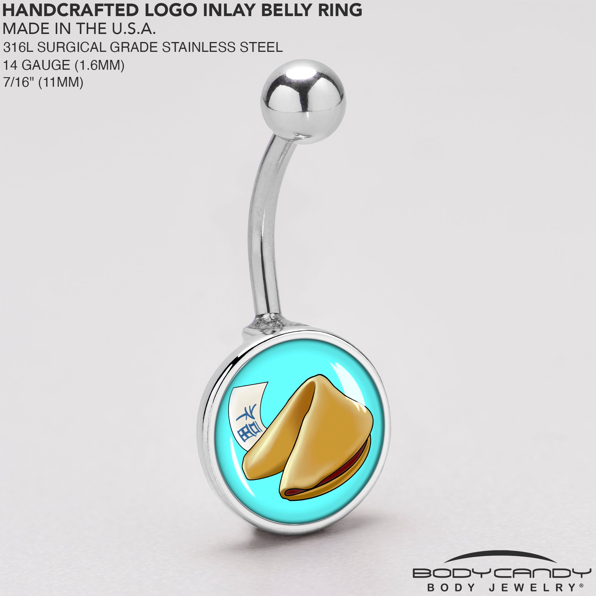 Fortune Cookie  Stainless Steel Belly Ring stainless steel navel piercing