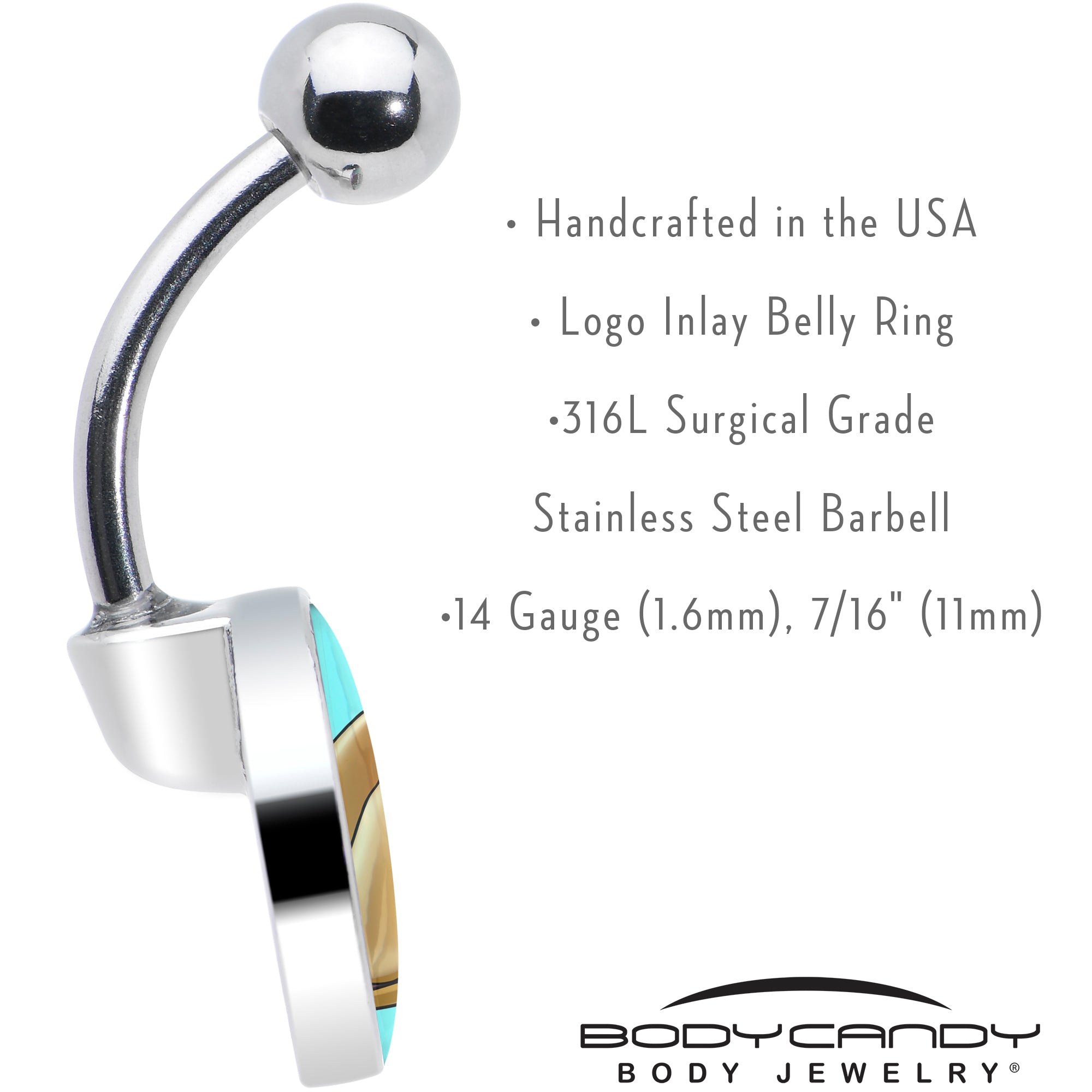 Fortune Cookie  Stainless Steel Belly Ring custom design option