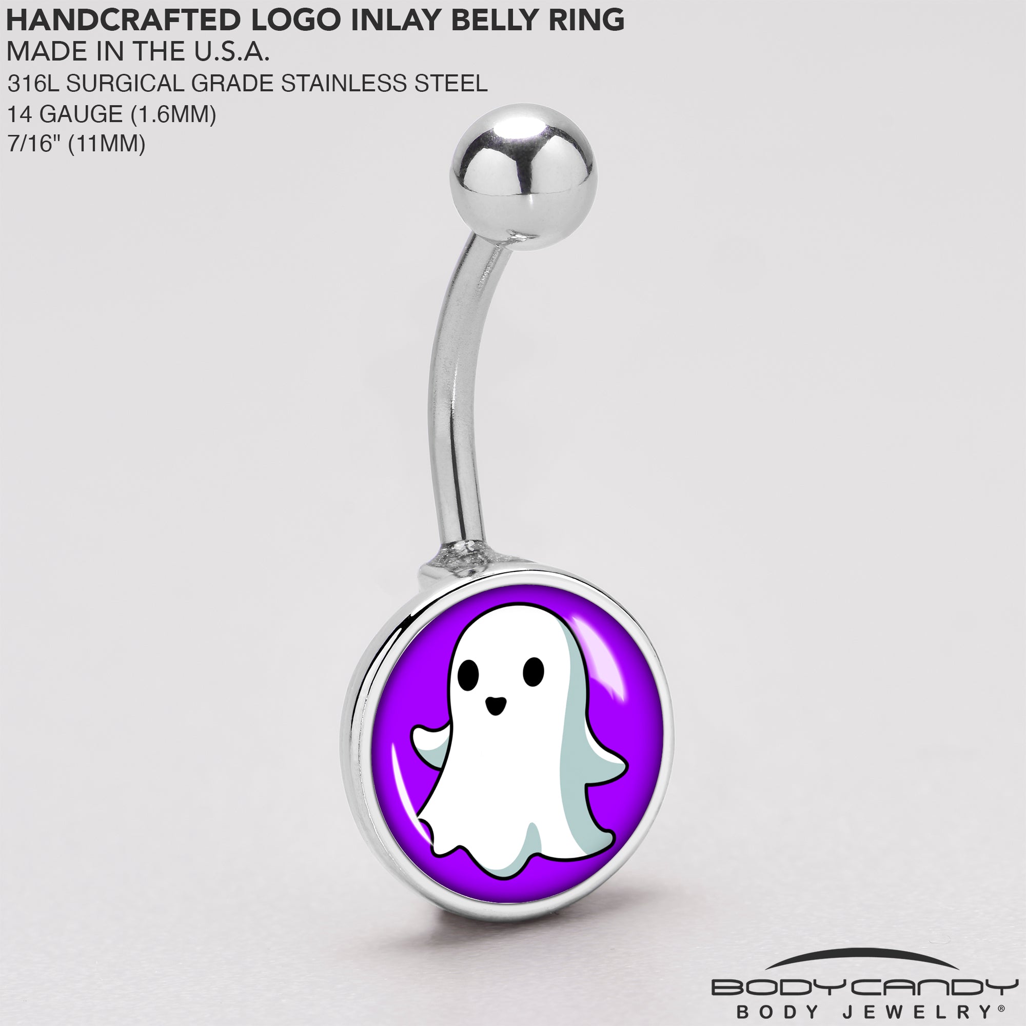 Ghost  Stainless Steel Belly Ring stainless steel navel piercing