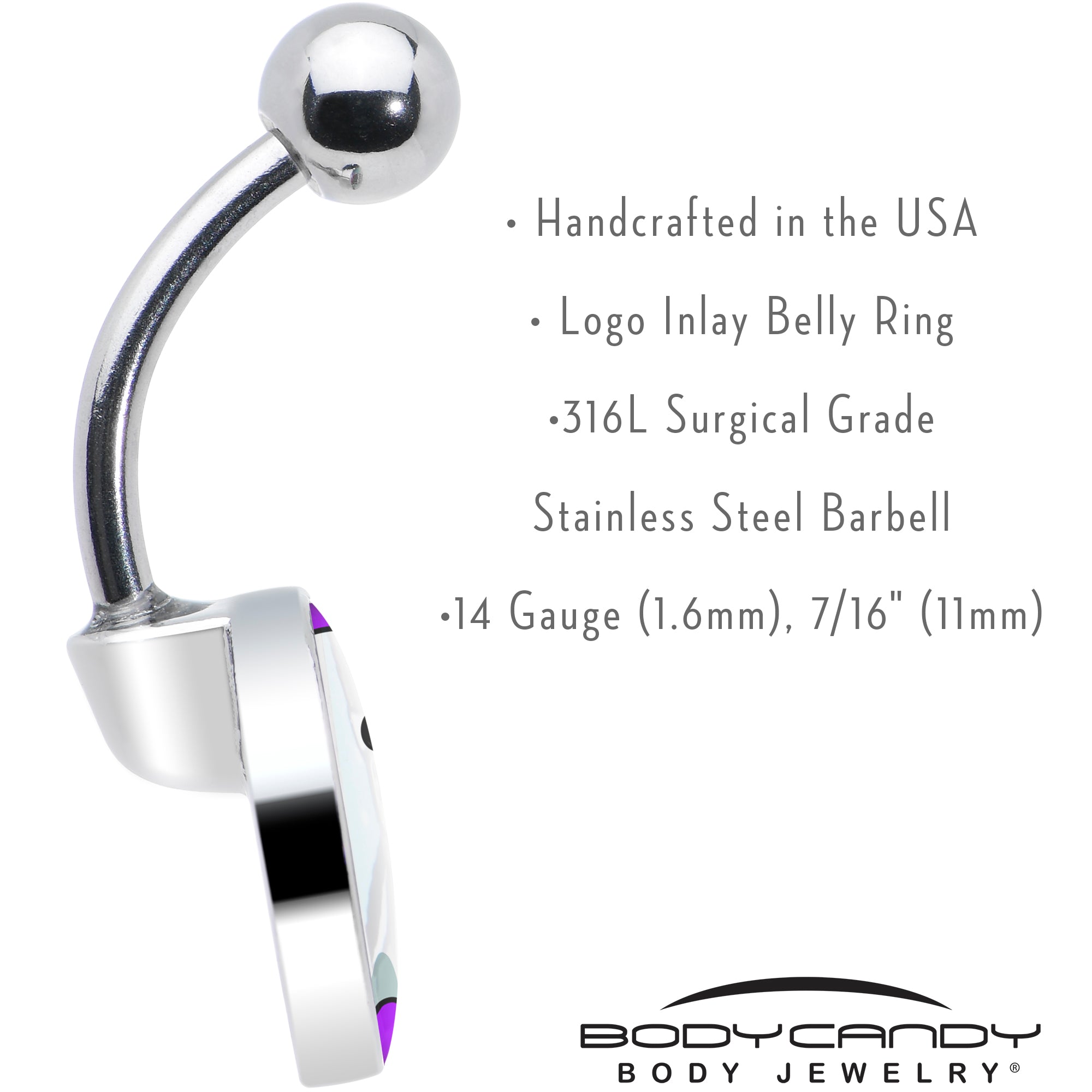 Ghost  Stainless Steel Belly Ring custom design option