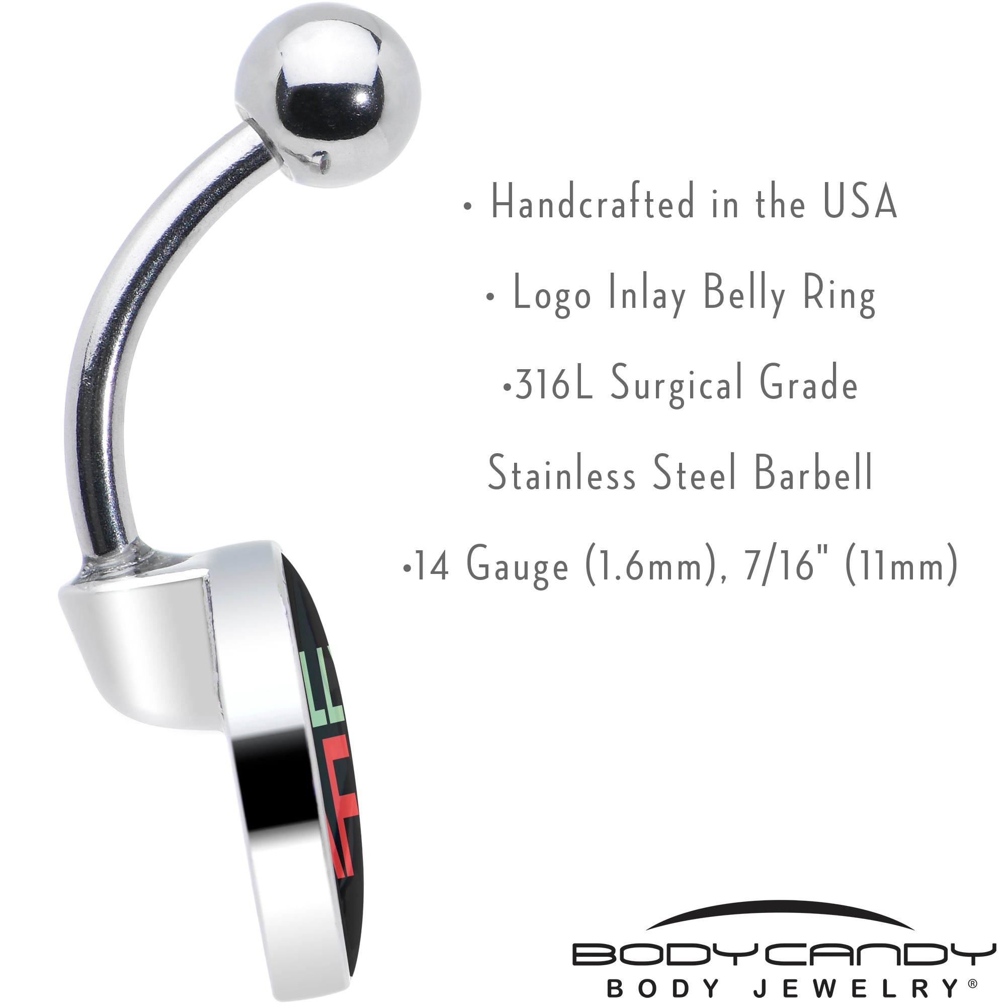 Jolly AF Festive Holiday Christmas  Stainless Steel Belly Ring custom design option