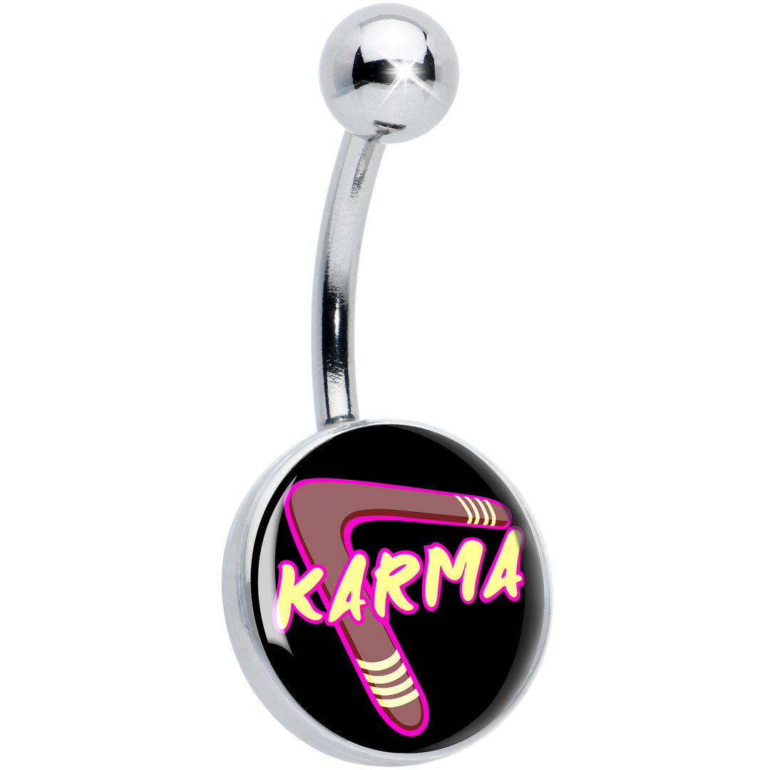 Karmic Boomerang Hypoallergenic Stainless Steel Belly Ring