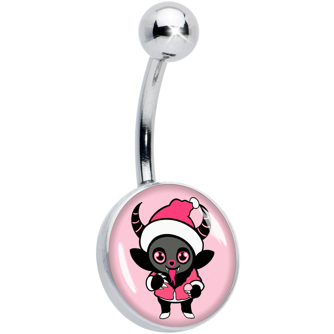 Krampus Cutie Christmas Holiday Hypoallergenic Stainless Steel Belly Ring
