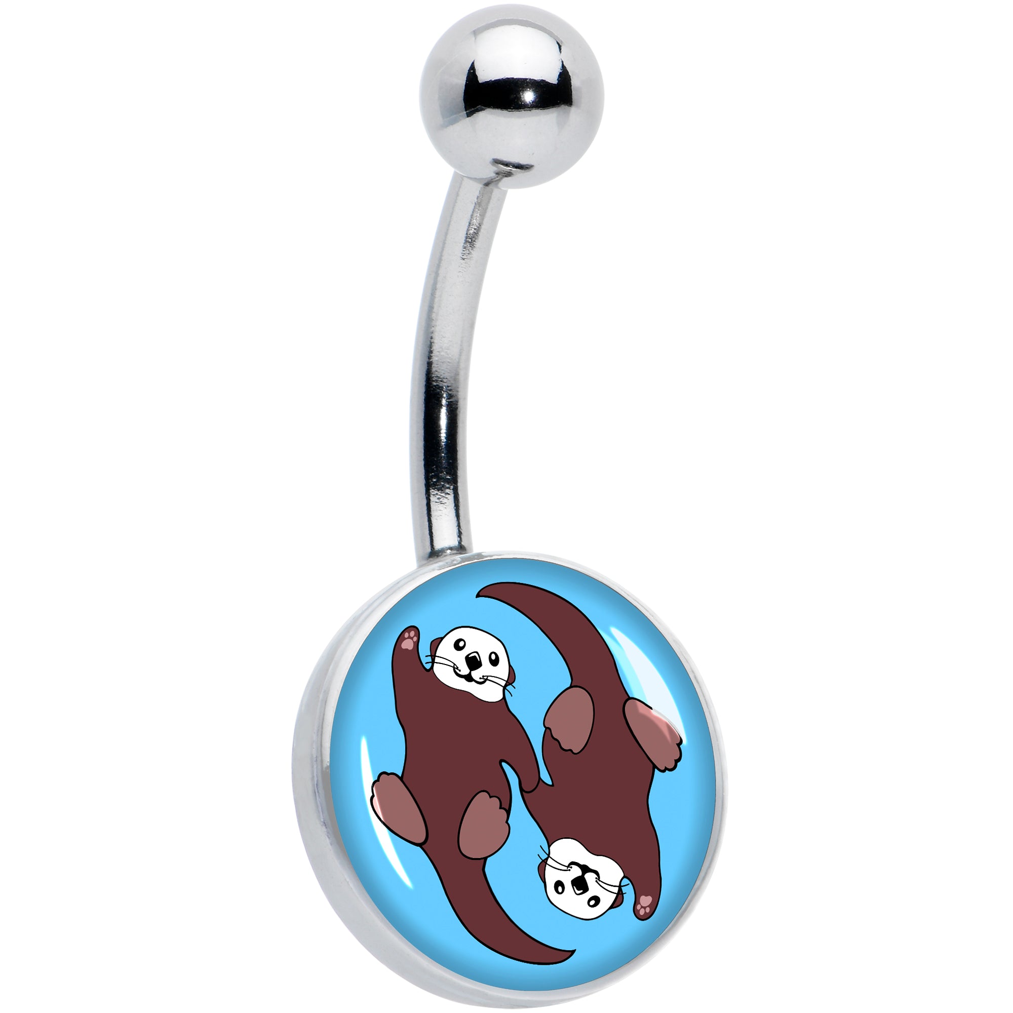 Oh My Otters Animal Hypoallergenic Stainless Steel Belly Ring